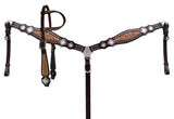 NEW! Showman ® Cowhide inlay browband headstall and breast collar. - Country Scene Saddlery and Pet Supplies