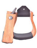 Showman ® Curved Ashwood wooden stirrup with leather tread. - Country Scene Saddlery and Pet Supplies