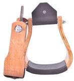 Showman ® Curved Teakwood wooden stirrups with Leather tread. - Country Scene Saddlery and Pet Supplies