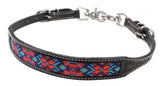 Showman ® Dark chocolate Argentina cow leather wither strap with beaded inlay. - Country Scene Saddlery and Pet Supplies