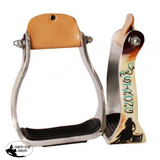 New! Showman ® "Finish Strong" Barrel Racer print stirrup. - Country Scene Saddlery and Pet Supplies