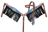 Showman ® Galaxy print browband headstall and breastcollar set. - Country Scene Saddlery and Pet Supplies