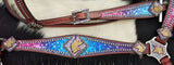 Showman ® Galaxy print browband headstall and breastcollar set. - Country Scene Saddlery and Pet Supplies