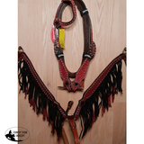 New! Showman ® Glitter overlay single ear leather headstall and breast collar set with crystal rhinestone studded hardware and glitter fringe. - Country Scene Saddlery and Pet Supplies