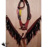 New! Showman ® Glitter Overlay Single Ear Leather Headstall And Breast Collar Set With Crystal