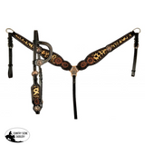NEW! Showman ® Hair on Cheetah inlay One Ear headstall and breast collar set - Country Scene Saddlery and Pet Supplies