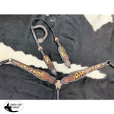 NEW! Showman ® Hair on Cheetah inlay One Ear headstall and breast collar set - Country Scene Saddlery and Pet Supplies