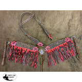 NEW! Showman ® Hand Painted 3D Floral Accent headstall and breastcollar. - Country Scene Saddlery and Pet Supplies
