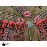 NEW! Showman ® Hand Painted 3D Floral Accent headstall and breastcollar. - Country Scene Saddlery and Pet Supplies