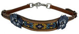 Showman ® Hand painted 3D flower wither strap with beaded center. - Country Scene Saddlery and Pet Supplies
