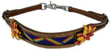 Showman ® Hand painted 3D flower wither strap with beaded center. - Country Scene Saddlery and Pet Supplies