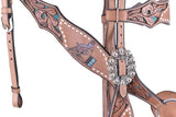 Showman ® Hand painted barrel racer design headstall and breast collar set with conchos. - Country Scene Saddlery and Pet Supplies