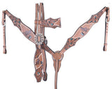 Showman ® Hand painted barrel racer design headstall and breast collar set with conchos. - Country Scene Saddlery and Pet Supplies