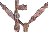 Showman ® Hand painted barrel racer design headstall and breast collar set with conchos. - Country Scene Saddlery and Pet Supplies