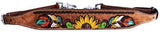 Showman ® Hand painted feather, sunflower, and cactus wither strap. - Country Scene Saddlery and Pet Supplies