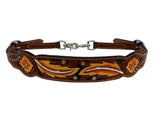 Showman ® Hand Painted Floral & Feather Wither Strap. - Country Scene Saddlery and Pet Supplies