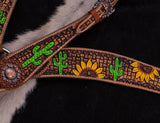Showman ® Hand Painted Sunflower Halves and Cactus. - Country Scene Saddlery and Pet Supplies