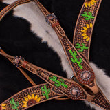 Showman ® Hand Painted Sunflower Halves and Cactus. - Country Scene Saddlery and Pet Supplies