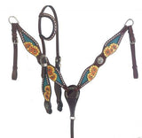 Showman ® Hand painted sunflower headstall and breastcollar. - Country Scene Saddlery and Pet Supplies