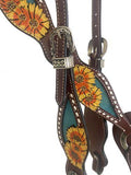 Showman ® Hand painted sunflower headstall and breastcollar. - Country Scene Saddlery and Pet Supplies