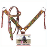 Showman ® Hand Painted Sunflower headstall and breastcollar. - Country Scene Saddlery and Pet Supplies