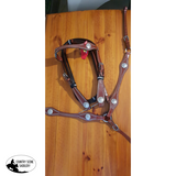 NEW! Showman ® Headstall and breast collar set with silver conchos. - Country Scene Saddlery and Pet Supplies