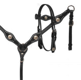 NEW! Showman ® Headstall and breast collar set with silver conchos. - Country Scene Saddlery and Pet Supplies