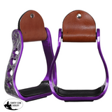New! Showman® High Stakes Aluminium Western Stirrups – Purple - Western Stirrups