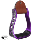 New! Showman® High Stakes Aluminium Western Stirrups – Purple - Western Stirrups