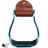 New! Showman® High Stakes Aluminium Western Stirrups – Teal - Western Stirrups