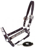 *Showman ® Horse Size double stitched leather show halter. - Country Scene Saddlery and Pet Supplies