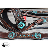 NEW! Showman ® Large Pony/ Small Horse size Dark brown leather headstall and breast collar set with