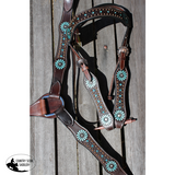 NEW! Showman ® Large Pony/ Small Horse size Dark brown leather headstall and breast collar set with