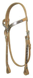 Showman ® Leather silver v-brow style headstall - Country Scene Saddlery and Pet Supplies