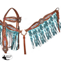 New! ~ Showman ® Light As A Feather Browband Headstall And Breast Collar Set.