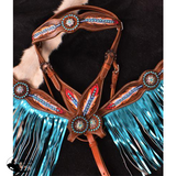 NEW! Showman ® "Light as a Feather" browband headstall and breast collar set. - Country Scene Saddlery and Pet Supplies
