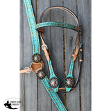 New! Showman ® Light Oil Filigree Headstall and Breast Collar Set with Copper Rosette Conchos. - Country Scene Saddlery and Pet Supplies