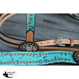 New! Showman ® Light Oil Filigree Headstall and Breast Collar Set with Copper Rosette Conchos. - Country Scene Saddlery and Pet Supplies