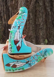 Showman ® Lightweight twisted angled aluminum stirrups with painted " Catch My Dreams " design. - Country Scene Saddlery and Pet Supplies