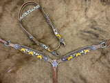 NEW! Showman ® Medium Leather Browband headstall and breastcollar set - Country Scene Saddlery and Pet Supplies