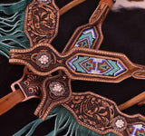 New! Showman ® Medium leather headstall and breastcollar. - Country Scene Saddlery and Pet Supplies