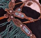 New! Showman ® Medium leather headstall and breastcollar. - Country Scene Saddlery and Pet Supplies