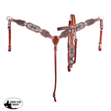 New! Showman ® Medium Oil Browband Beaded Inlay Headstall and Breast collar Set. - Country Scene Saddlery and Pet Supplies
