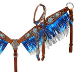 NEW! Showman ® Metallic fringe headstall and breast collar set. - Country Scene Saddlery and Pet Supplies