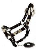 New! Showman ® Mini leather show halter with black scroll inlay - Country Scene Saddlery and Pet Supplies
