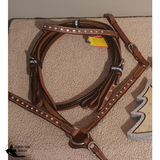 NEW! Showman® Mini Size Medium leather headstall and breast collar set with crystal rhinestone studs. - Country Scene Saddlery and Pet Supplies