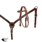 NEW! Showman® Mini Size Medium leather headstall and breast collar set with silver studs. - Country Scene Saddlery and Pet Supplies