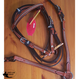 NEW! Showman® Mini Size Medium leather headstall and breast collar set with silver studs. - Country Scene Saddlery and Pet Supplies