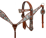 Showman ® Multi Color Navajo diamond print headstall and breast collar set. - Country Scene Saddlery and Pet Supplies