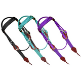 New! Showman ® Nylon Brow Band Headstall and Breast collar set with leather accents. - Country Scene Saddlery and Pet Supplies